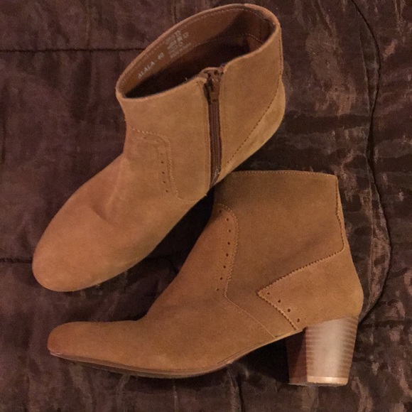 Promod Alala Mid Heel Suede Women’s Booties In Tan, EU 40, US 10 - Picture 2 of 7